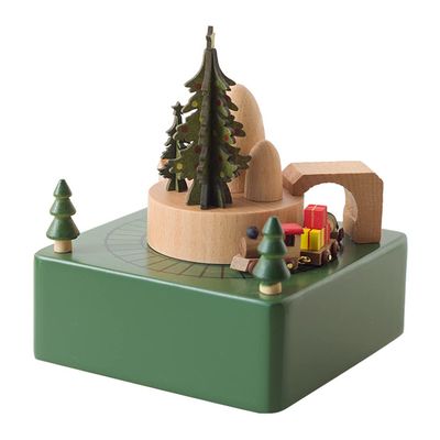 Acofuns Christmas Wooden Music Box Present Christmas Train Musical Box for Her,Musical Box Smart Castle Toy Birthday Present for Lover Friends and Children