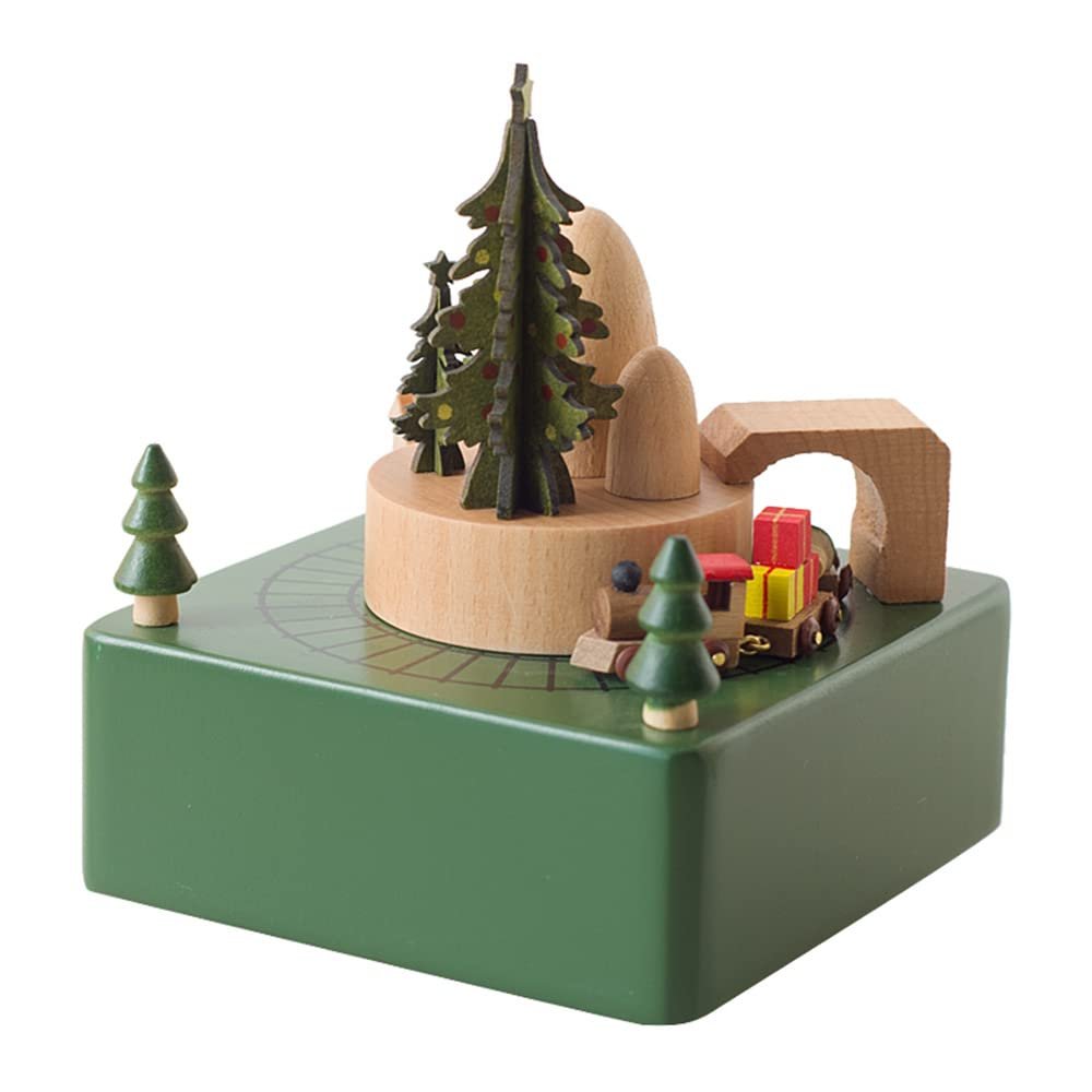Acofuns Christmas Wooden Music Box Present Christmas Train Musical Box for Her,Musical Box Smart Castle Toy Birthday Present for Lover Friends and Children