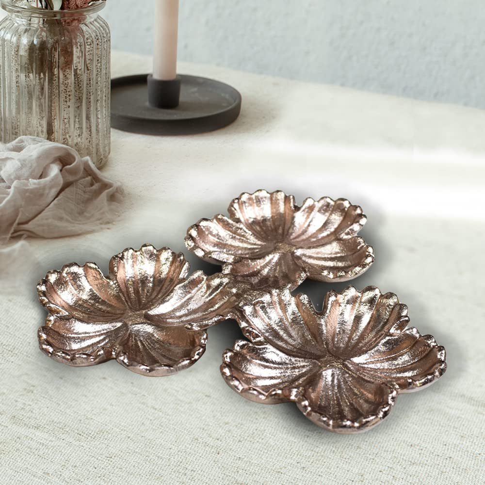 Handmade Decorative Bronze Color Coated 8.26 x 8.26 x 0.98 Inches Aluminium Tray 039AB