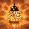 DARIDRA BHANJAN Set of 2 Brass Akhand Diya, Diamond Crystal Deepak/Dia, Akhand Jyot, Decorative Crystal Oil Lamp,Tea Light Holder Lantern, Brass Table Diya for Pooja Temple Decoration 4.5 inch view 2