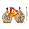 DARIDRA BHANJAN Set of 2 Brass Akhand Diya, Diamond Crystal Deepak/Dia, Akhand Jyot, Decorative Crystal Oil Lamp,Tea Light Holder Lantern, Brass Table Diya for Pooja Temple Decoration 4.5 inch view 3