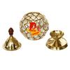 DARIDRA BHANJAN Set of 2 Brass Akhand Diya, Diamond Crystal Deepak/Dia, Akhand Jyot, Decorative Crystal Oil Lamp,Tea Light Holder Lantern, Brass Table Diya for Pooja Temple Decoration 4.5 inch view 4