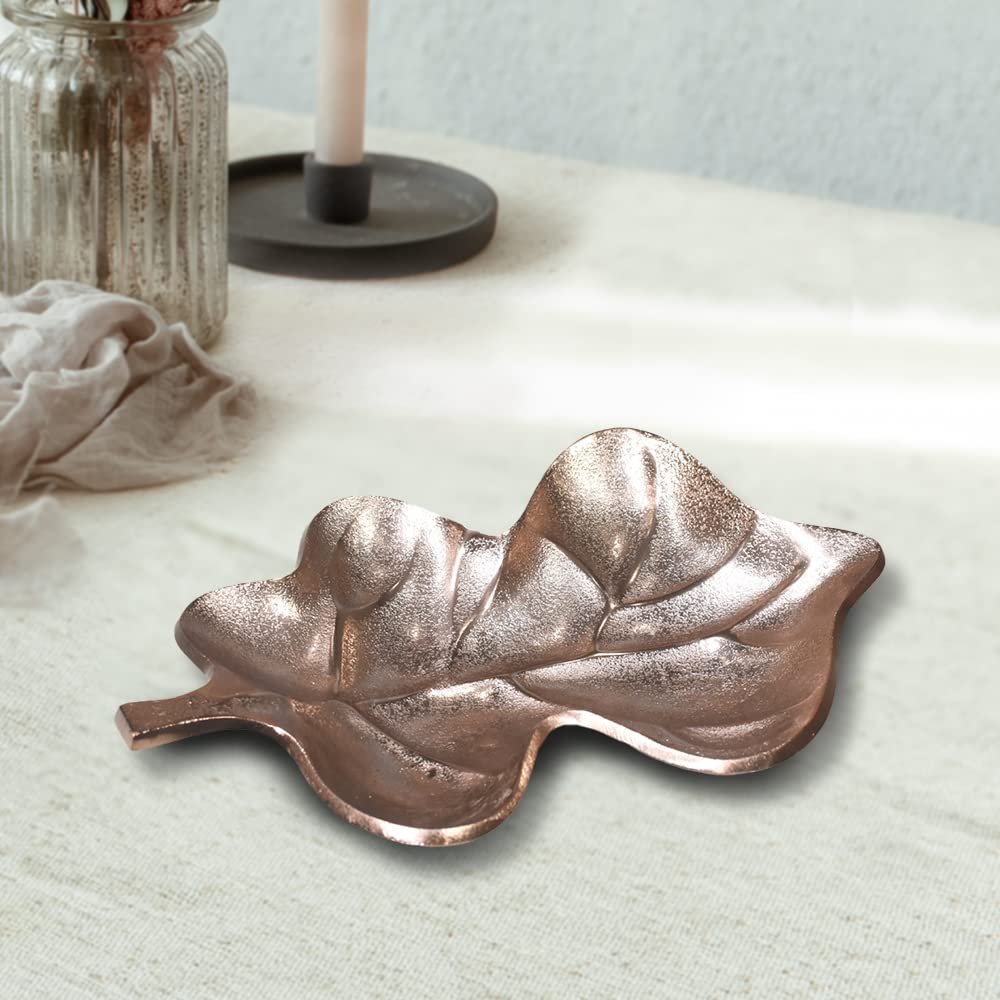 Handmade Decorative Bronze Color Coated 12 x 9 x 2 Cms Aluminium Tray GMVK058