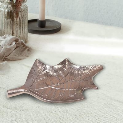 Handmade Decorative Bronze Color Coated 8.26 x 5.9 x 0.78 Inches Aluminium Tray 042AB