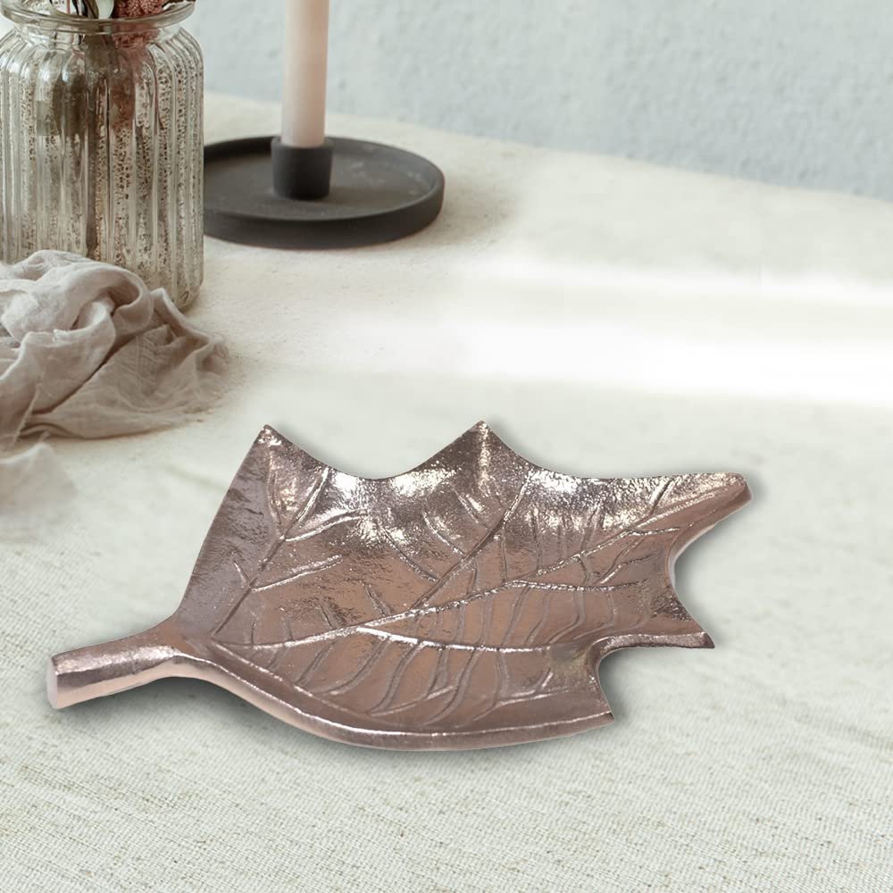 Handmade Decorative Bronze Color Coated 8.26 x 5.9 x 0.78 Inches Aluminium Tray 042AB