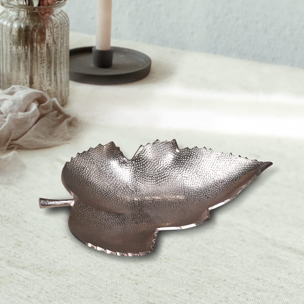 Handmade Decorative Bronze Color Coated 17 x 13 x 2.3 Cms Aluminium Tray GMVK057