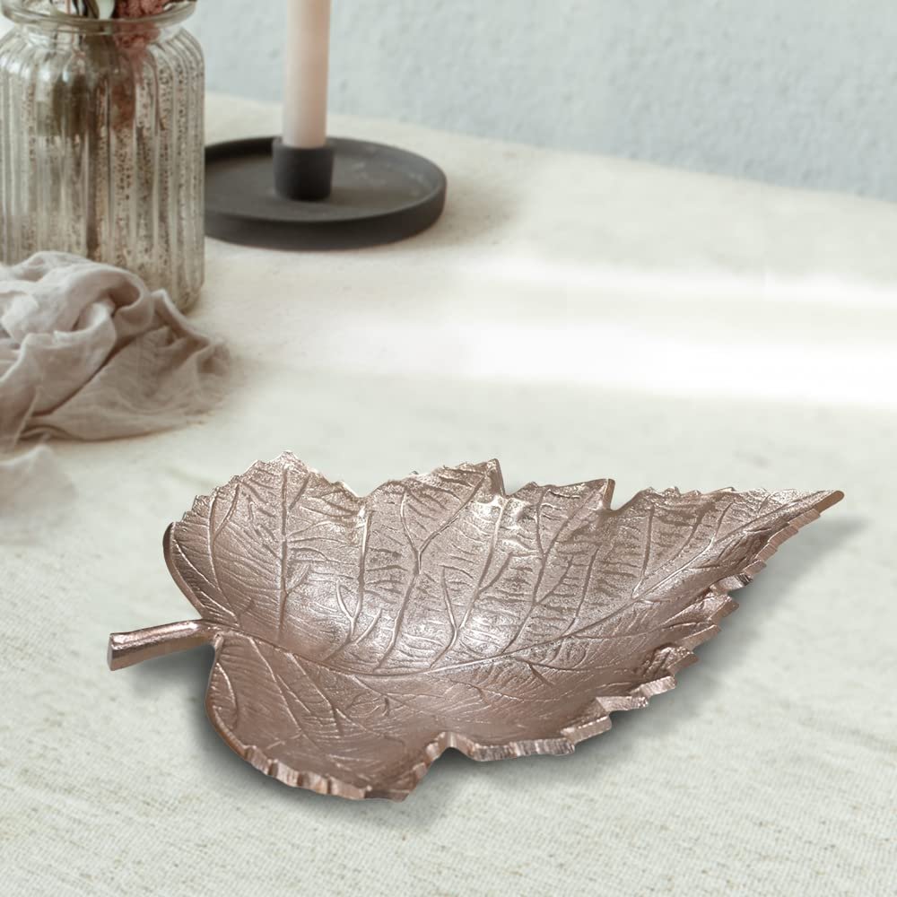 Handmade Decorative Bronze Color Coated 13.3 x 10 x 2.9 Cms Aluminium Tray GMVK061