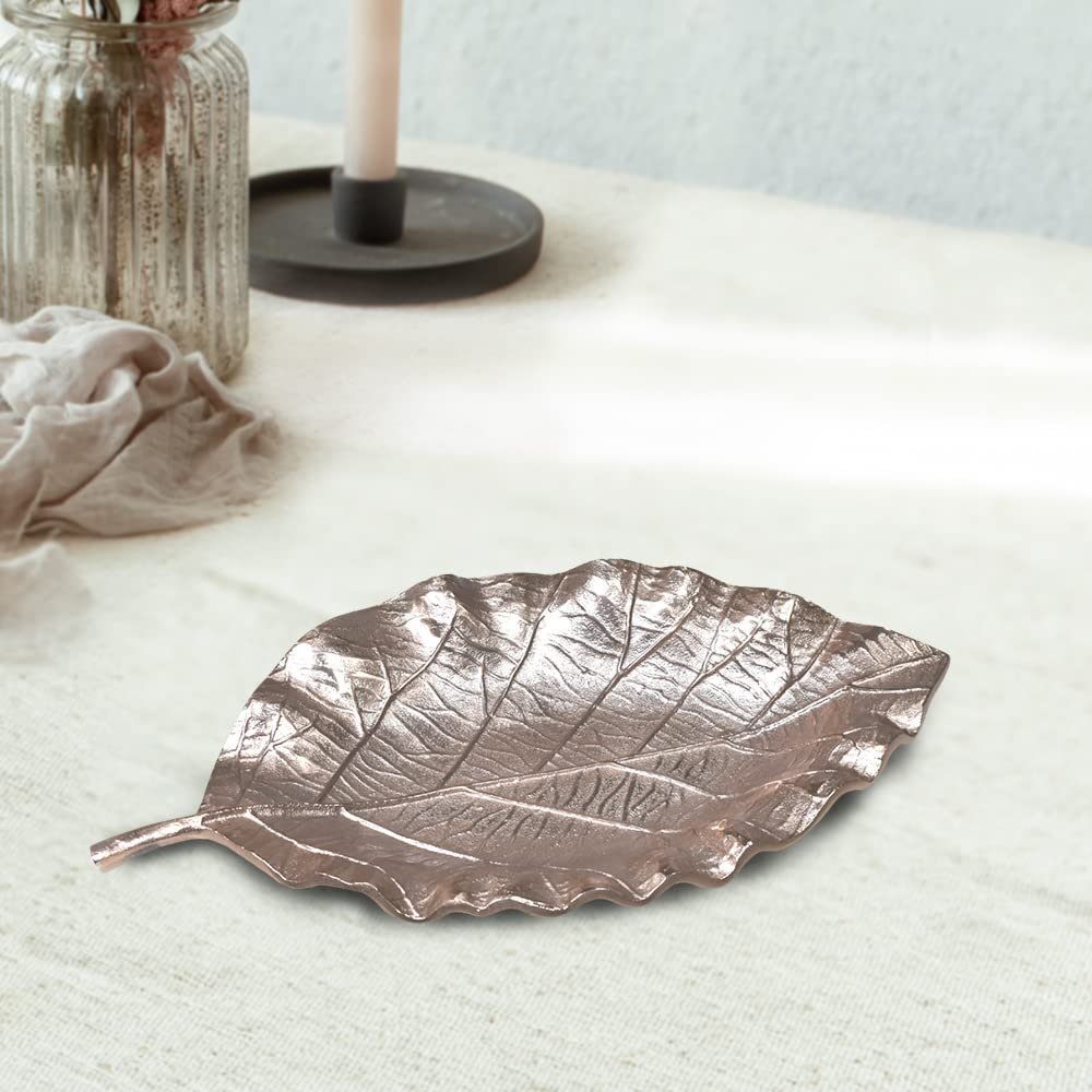 Handmade Decorative Bronze Color Coated 18 x 9.5 x 2 Cms Aluminium Tray GMVK054