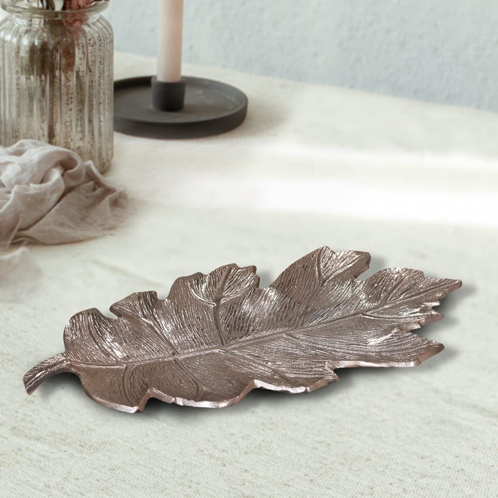 Handmade Decorative Bronze Color Coated 21 x 10.5 x 2.3 Cms Aluminium Tray GMVK053