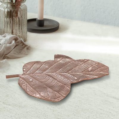 Handmade Decorative Bronze Color Coated 18 x 13 x 1.9 Cms Aluminium Tray GMVK062