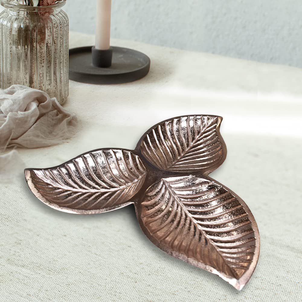 Handmade Decorative Bronze Color Coated 21 x 21 x 2.5 Cms Aluminium Tray GMVK038