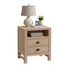 Arden Rustic Wood Nightstand with Open Shelf and 2 Drawers  25-Inch-Tall Solid Pine Bedside Table with Oil-Rubbed Bronze Pulls  Farmhouse Bedroom or Guest Room Storage by Alaterre Furniture view 1