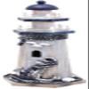 Linfevisi Nautical Decoration Handmade Wooden Lighthouse with Anchor&Seabird Marine Ornament Wooden Lighthouse 10.25" High Tabletop Decor view 1