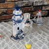 Linfevisi Nautical Decoration Handmade Wooden Lighthouse with Anchor&Seabird Marine Ornament Wooden Lighthouse 10.25" High Tabletop Decor view 3