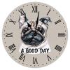 A Good Day Pug Hanging Wall Clock Pug Lover Gift Round Clocks Non Ticking Operated Clocks For Wall Pet Animal Dog 12Inch Clock Nursery Decor For Laundry Room Bedroom Birthday Housewarming Gift view 1