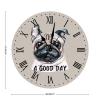 A Good Day Pug Hanging Wall Clock Pug Lover Gift Round Clocks Non Ticking Operated Clocks For Wall Pet Animal Dog 12Inch Clock Nursery Decor For Laundry Room Bedroom Birthday Housewarming Gift view 2