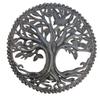 Artisanal Garden Plaques Crafted from Recycled Barrels, Tree of Life, Wall Hanging Plaque, Handmade in Haiti, 11.5 Inches Round view 1