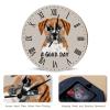 A Good Day Dog Puppy Decorative Wall Clock Dog Puppy Lover Gift Round Clocks Non Ticking Operated Wooden Decorative Wall Clocks Pet Animal Dog 12Inch Clock Nursery Decor For Dinning Living Room view 3