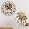A Good Day Dog Puppy Decorative Wall Clock Dog Puppy Lover Gift Round Clocks Non Ticking Operated Wooden Decorative Wall Clocks Pet Animal Dog 12Inch Clock Nursery Decor For Dinning Living Room view 4