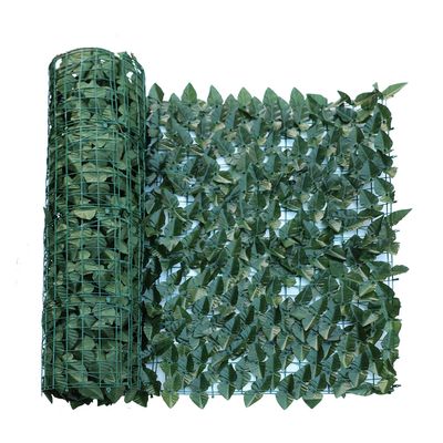 Windscreen4less 39"x117" Faux Leaf Privacy Fence Screen Artificial Laurel Leaves Fence Cover Wall Decoration for Patio Porch Deck Balcony Yard Indoor Outdoor (Dark Green)
