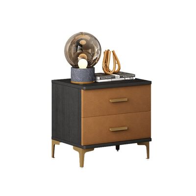 Night Stands Bedside Table Simple Modern Bedside Cabinet Rack Home Bedroom Bedside Table Wood Light Luxury Double Drawer Storage Cabinet Cabinet for Storage (Color : A)