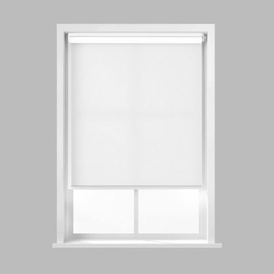 MOOD Modern Roller Shade with Minimalist Styles - Custom Size (1/8" Increment) Both Width and Height - Micro Weaved Performance Fabric | Cordless | White (Light Filtering) | 49.5" W x 48" H