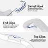 17 inch Heavy Duty Plastic Hangers 100 Pack, Clear Hangers for Clothes, Plastic Clothes, Includes Swivel Hooks & Notched Shoulders, Shirt, Wide Shoulder view 4