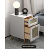 Night Stands Modern Bedside Table Simple Light Luxury Bedside Cabinet Glass Side Cabinet Slate Wood Small Sofa Cabinet Cabinet for Storage (Color : E) view 3