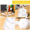 8 Sets 3 Tier Cupcake Stand Plastic Tiered Serving Stand 3 Tier Serving Tray Round Flower Square Hexagonal White Dessert Table Display Set Candy Cupcake Tower Pastry Cupcake Holder for Party Wedding view 3
