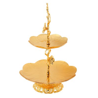 2 Layer Cupcake Stand Retro Fruit Plate European Decorative Plate Two Tiered Tray Cupcake Stand Tower for Birthday Party Cupcake Display Dessert Wedding