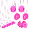 Tudomro 24 Pcs Cowgirl Cowboy Hat Necklaces Cowboy Party Favors Mini Hats Necklaces with Western Cowgirl Hat Bachelorette Birthday My First Rodeo Decoration Horse Party Favors(Hot Style) view 1