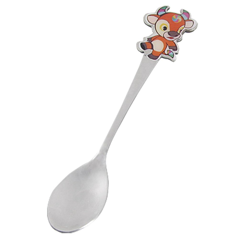 Ruilogod Stainless Steel Cartoon Cattle Tableware Spoon Silver Tone (id: 0ef 9a8 c55 0ae dcc