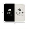 Crown Queen and King Bath Mats His and Hers Matching Couple Bathroom Rug Mat Lover Romantic Valentine's Day Presents Area Rug Carpet Black and White Super Absorbent Floor Mats Home Decor 16"x24" view 2