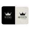 Crown Queen and King Bath Mats His and Hers Matching Couple Bathroom Rug Mat Lover Romantic Valentine's Day Presents Area Rug Carpet Black and White Super Absorbent Floor Mats Home Decor 16"x24" view 4
