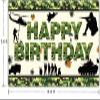 6 X 3.6ft Camouflage Happy Birthday Banner, Camouflage Birthday Party Backdrop, Army Solider Military Camo Bday Party Decoration, Children Adults Army Military Themed Bday Decoration view 2