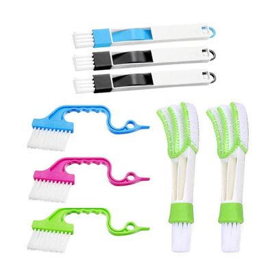 8pcs Window Cleaning Brush Wet and Dry Use Groove Cleaning Tool for Kitchens and Bathrooms Compact Design for and Dirt Removal