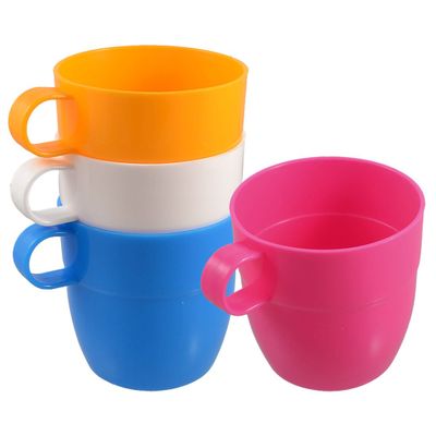 Ruilogod 4 Pcs Plastic Kitchen Washroom Gargle Cup Orange Pink White Blue (id: 076 d20 254 e04 d97