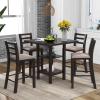 FRITHJILL 4-Person Counter Height Dining Set,5 Piece Wooden Dining Table Set with 1 Square Table and 4 Padded Bar Stools view 2