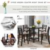 FRITHJILL 4-Person Counter Height Dining Set,5 Piece Wooden Dining Table Set with 1 Square Table and 4 Padded Bar Stools view 3