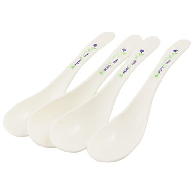Ruilogod 4 Pcs Kitchen Hard Plastic Flower Prints Flavour Teaspoon Spoon White (id: b49 a7a 884 92a 101