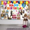 6 X 3.6ft Cat Happy Birthday Backdrop Sign Banner - Kitties Party Supplies Decoration - Pet Paw Theme Backdrop for Children Kids Themed Party view 3