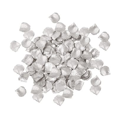 IMFILM 2000 PCS Simulation Rose Petals,Wedding Banquet Scene Decoration Petals Separated Artificial Rose Petals for Wedding Flower Girl Basket Table Centerpieces Aisle(Silver)