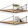 Afuly 12 Inch Deep Floating Shelves for Wall, Rustic Farmhouse Wall Mounted Hanging Shelf Large Wood Organizers Bookshelf, Set of 2 view 1