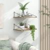 Afuly 12 Inch Deep Floating Shelves for Wall, Rustic Farmhouse Wall Mounted Hanging Shelf Large Wood Organizers Bookshelf, Set of 2 view 2