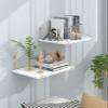 Afuly 12 Inch Deep Floating Shelves for Wall, Gold White Wall Mounted Shelves, Hanging Storage Shelves for Bathroom Kitchen Bedroom, Solid Wood Chic Bookshelves, Set of 2 view 2