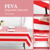 10 Packs Red Striped Rectangular Tablecloth Plastic Waterproof Tablecloths 54" x 108" Disposable Carnival Circus Classic Red and White Table Covers,for Birthday,Picnic Party,Outdoor Table Decorations view 3