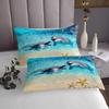 Homewish Cute Dolphin Bedspread Queen,Starfish Coral Marine Life Coverlet Set 3pcs for Kids Teens Adults Room Decor,Hawaii Beach Quilted Coverlet Blue Romantic Bedding Quilt with 2 Pillowcases view 4