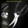 Poultry Shears, Kitchen Scissors Heavy Duty, Kitchen Chicken Shears with Anti-slip Handle & Safety Lock, Sharp Meat Scissors for Easily Cutting Chicken, Turkey, Game, Bone, Fish - GOTZHA view 4
