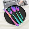 16-Piece Flatware Silverware Set, Uniturcky Rainbow 18/0 Stainless Steel Cutlery Sets, Multipurpose Use for Home, Kitchen, Restaurant, Hotel Tableware Utensil Service for 4, Mirror Polished view 3