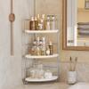 FSyueyun 3-Tier Bathroom Corner Shelf Organizer Countertop, Kitchen Spice Rack Vanity Tray Perfume Makeup Organizer Cosmetic Storage Tray Standing Shelf (Sliver) view 3